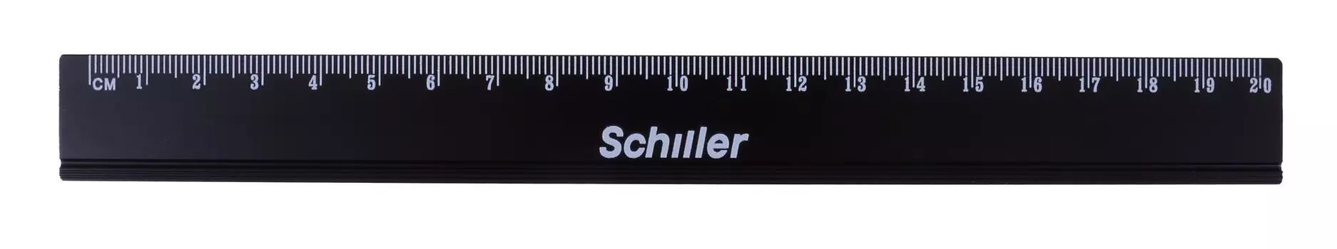 Линейка 20см металлическая, черная, Schiller
