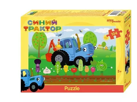 Пазл 104 "Синий трактор" (Биг Папа)