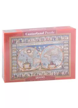 Пазл Карта мира, 1639, 2000 деталей Castor Land C-200733