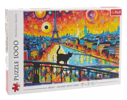 Пазл Кот в Париже (Cat in Paris), 1000 деталей. 68,3х48 см.
