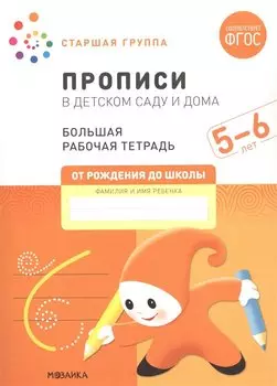 Прописи в детском саду и дома. Большая рабочая тетрадь. 5-6 лет