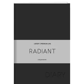 Ежедневник недат. А6 152л "Radiant" черный, иск.кожа, интегр.переплет, покрытие Soft Touch, офсет, скругл.углы, ляссе