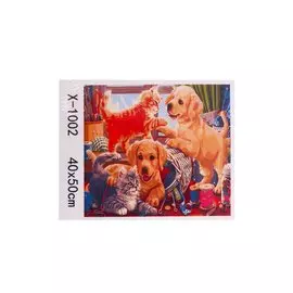 Рисование по номерам "Щенки и котята", 40х50 см