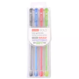 Ручки гелевые Hatber, Solo ColorGel, 4 цвета 0,5 мм