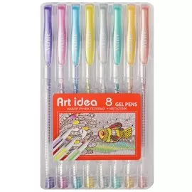 Ручки гелевые Art idea, 8 цветов 0,8 мм