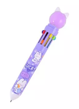 Ручки шариковые Yoi, Purple cat, 10 цветов