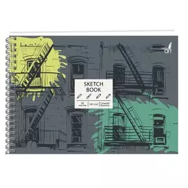 Скетчбук А5 50л "SKETCHBOOK. Индустриальный стиль" белый офсет, 120г/м2, микротекстурир., евроспираль