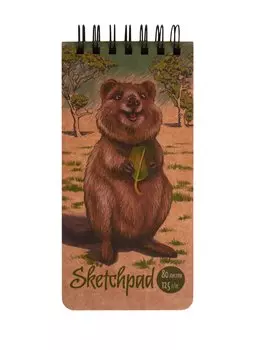 Скетчбук 105*220 80л "Квокка" крафт бумага 125г/м2, карт.обл., тв.подложка, гребень
