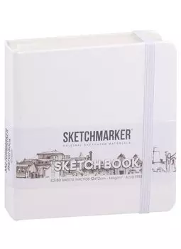 Скетчбук 12*12 80л "Sketchmarker" белый, нелинованн. 140г/м2, слоновая кость, тв.обл.