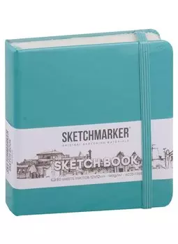 Скетчбук 12*12 80л "Sketchmarker" изумрудный, нелинованн. 140г/м2, слоновая кость, тв.обл.