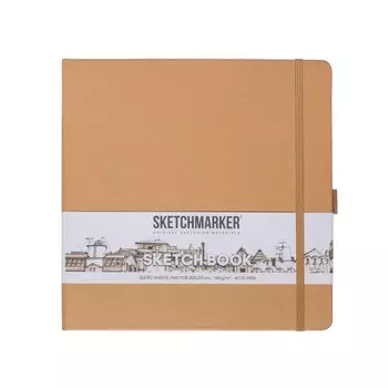Скетчбук 20*20 80л "Sketchmarker" капучино, 140г/м2, слоновая кость, тв.обл.
