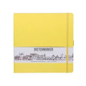 Скетчбук 20*20 80л "Sketchmarker" лимонный, 140г/м2, слоновая кость, тв.обл.