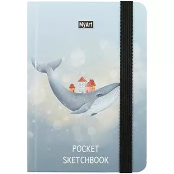Скетчбук А6 48л "Pocket Скетчбук. Кит" белый офсет, тв.обложка