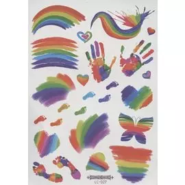 Тату Радуга акварель (LC-027,LC-031) (21*15см)