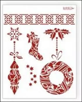 Трафарет пластиковый многоразовый Венок Ажур (20х25) (НГ015) (Раввич)