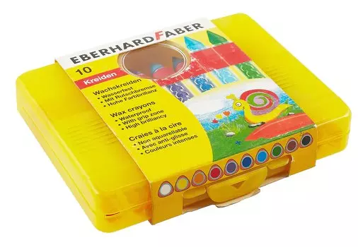 Восковые мелки Eberhard Faber 10 шт., водостойкие , трехгранные