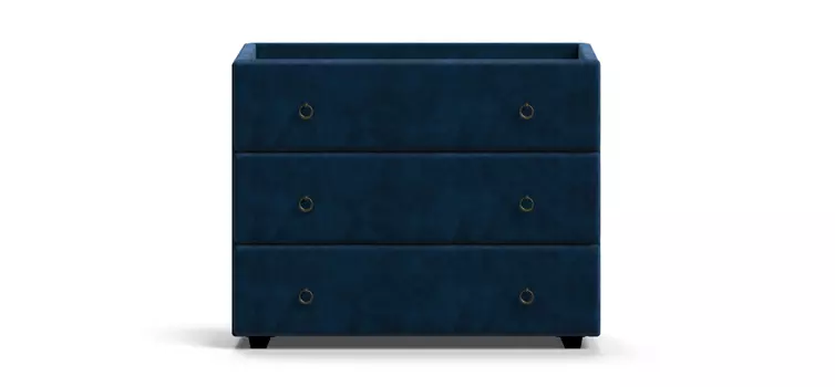 Комод BOSS Classic велюр Monolit синий, Дуб Денвер Трюфель