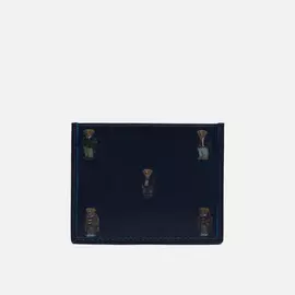Держатель для карточек Polo Ralph Lauren All Over Bear Smooth Leather, цвет синий