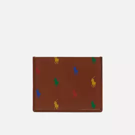 Держатель для карточек Polo Ralph Lauren Multicolor Pony Smooth Leather, цвет коричневый