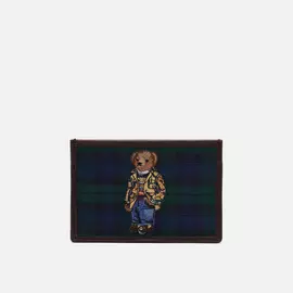 Держатель для карточек Polo Ralph Lauren Tartan Bear Smooth Leather, цвет синий