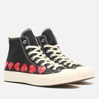 Кеды Converse x Comme des Garcons Play Chuck 70 Multi Heart Hi, цвет чёрный, размер 38 EU