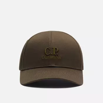 Кепка C.P. Company Gabardine Logo Garment Dyed, цвет оливковый