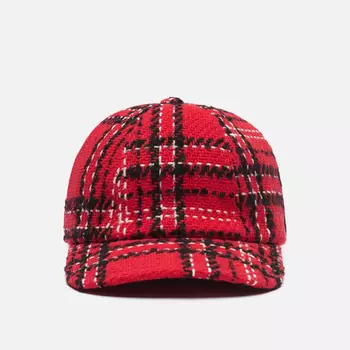 Кепка MSGM Tweed Maxi Check Baseball, цвет красный