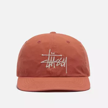 Кепка Stussy Bio Washed Big Logo Low Pro, цвет оранжевый