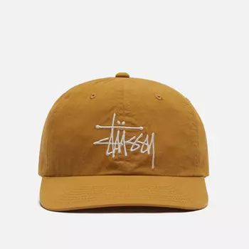 Кепка Stussy Bio Washed Big Logo Low Pro, цвет жёлтый