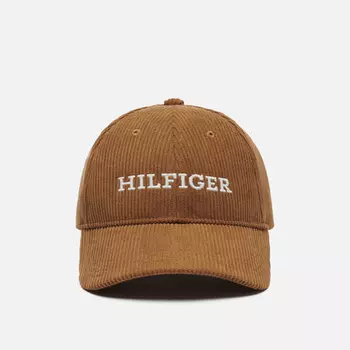 Кепка Tommy Jeans Hilfiger Monotype Corduroy Baseball, цвет коричневый