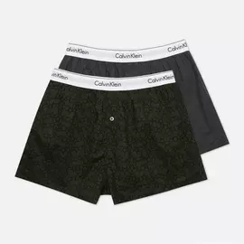 Комплект мужских трусов Calvin Klein Underwear 2-Pack Boxer Slim, цвет чёрный, размер XXXL