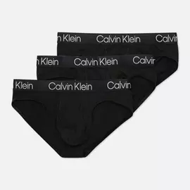 Комплект мужских трусов Calvin Klein Underwear 3-Pack Hip Brief, цвет чёрный, размер S