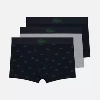 Комплект мужских трусов Lacoste Underwear 3-Pack Crocodile Print Trunks, цвет комбинированный, размер M