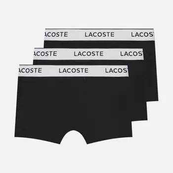 Комплект мужских трусов Lacoste Underwear 3-Pack Cotton Trunks, цвет чёрный, размер M