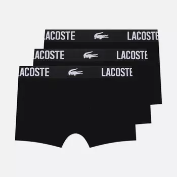 Комплект мужских трусов Lacoste Underwear 3-Pack Stretch Cotton Trunks, цвет чёрный, размер S