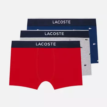 Комплект мужских трусов Lacoste Underwear 3-Pack Printed Stretch Trunks, цвет комбинированный, размер XXL