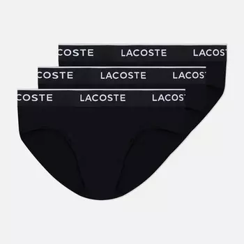 Комплект мужских трусов Lacoste Underwear Briefs 3-Pack, цвет чёрный, размер S