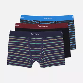 Комплект мужских трусов Paul Smith Organic Cotton Mixed Stripe Boxer Briefs 3-Pack, цвет комбинированный, размер L