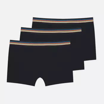 Комплект мужских трусов Paul Smith Organic Cotton Signature Stripe Band Boxer Briefs 3-Pack, цвет чёрный, размер XL