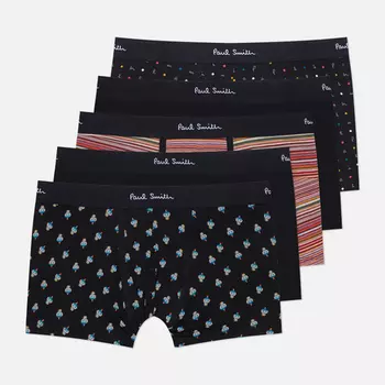 Комплект мужских трусов Paul Smith Organic Cotton Mixed Signature Stripe & Pattern Boxer Briefs 5-Pack, цвет комбинированный, размер L