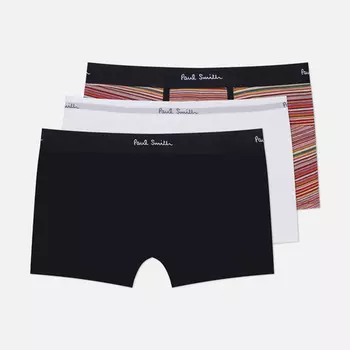 Комплект мужских трусов Paul Smith Organic Cotton Signature Stripe & Plain Boxer Briefs 3-Pack, цвет комбинированный, размер XL