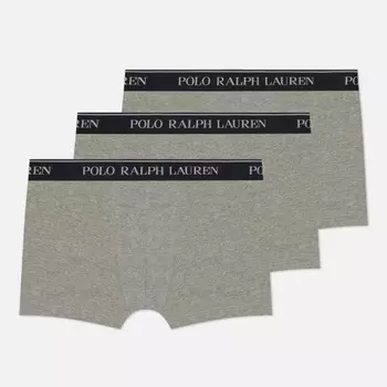 Комплект мужских трусов Polo Ralph Lauren BCI Cotton/Elastane Classic Trunk 3-Pack, цвет серый, размер XXL