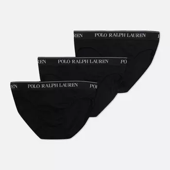 Комплект мужских трусов Polo Ralph Lauren BCI Cotton/Elastane Low Rise Brief 3-Pack, цвет чёрный, размер XXL