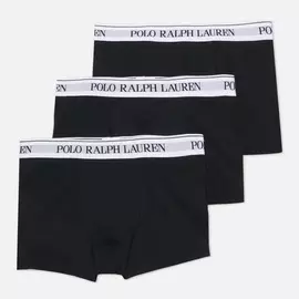 Комплект мужских трусов Polo Ralph Lauren Classic Trunk 3-Pack, цвет чёрный, размер M
