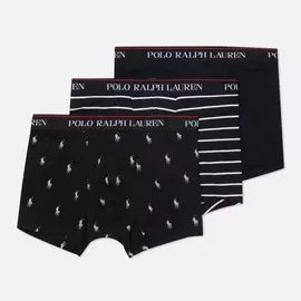 Комплект мужских трусов Polo Ralph Lauren Classic Trunk 3-Pack, цвет чёрный, размер XXL