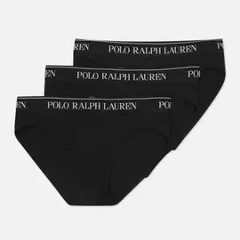 Комплект мужских трусов Polo Ralph Lauren Low Rise 3-Pack, цвет чёрный, размер M