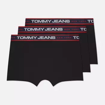 Комплект мужских трусов Tommy Hilfiger Underwear 3-Pack New York Logo Tape Trunks, цвет чёрный, размер L