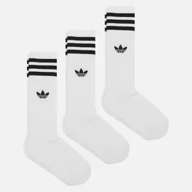 Комплект носков adidas Originals Crew 3 Pairs, цвет белый, размер 43-46 EU