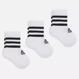 Комплект носков adidas Performance 3-Pack 3-Stripes Cushioned, цвет белый, размер 25-27 EU