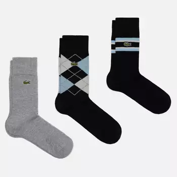 Комплект носков Lacoste 3-Pack Cotton Gift Set, цвет комбинированный, размер 43-46 EU